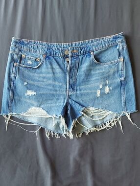 Women’s Distressed Denim Shorts - Light Blue
